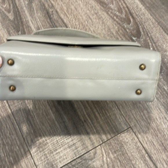 Genuine grey Leather small handheld bag - Picture 6 of 10